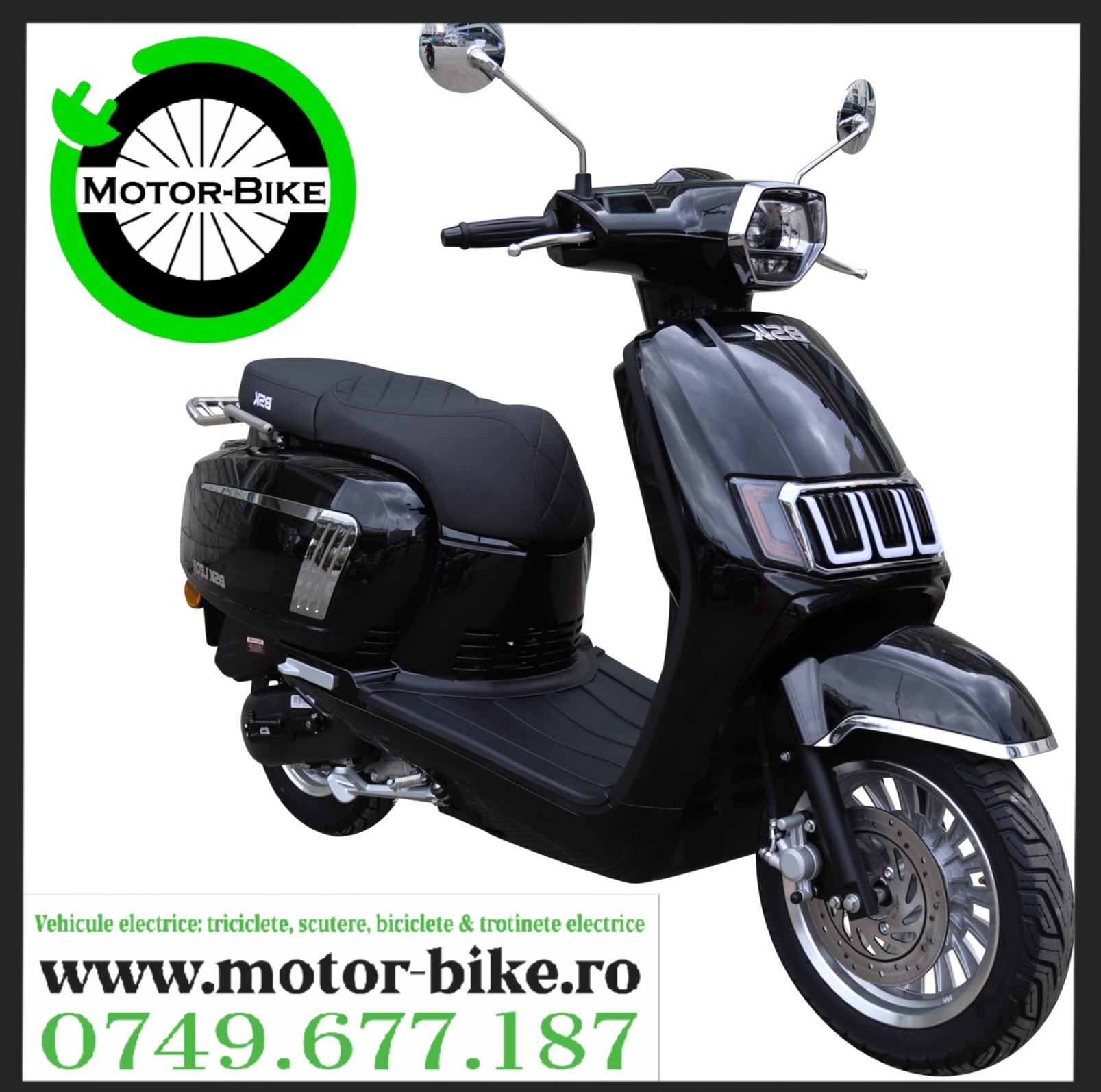 Scuter Benzina Leon Black 49cc